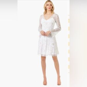 LARA New York (Eliza beaded A-line bell sleeve dress)